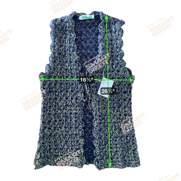 Vintage 60s 70s Helen Sue Crochet Knit Sweater Vest Open Grannycore Boho Hippie - Picture 5 of 12